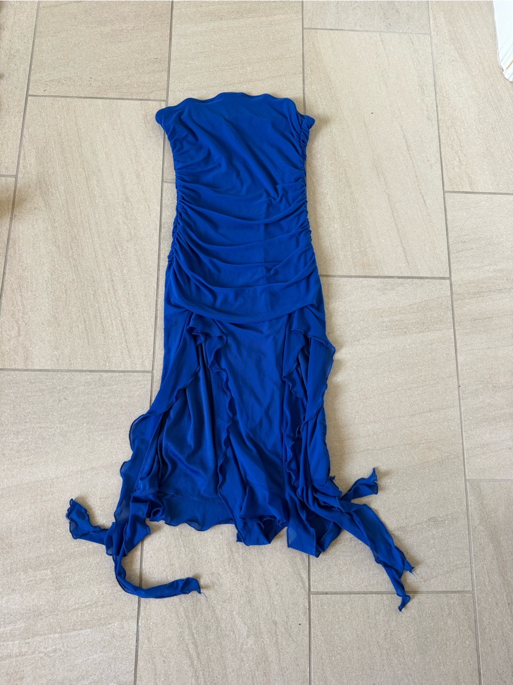 Selfie Leslie Royal Blue Strapless Midi Dress - Picture 2 of 2